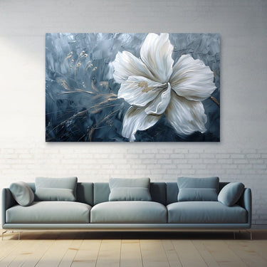 White Flower Oil Painting on Canvas